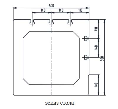 Стіл коробчатий знімний верстата 2к550в